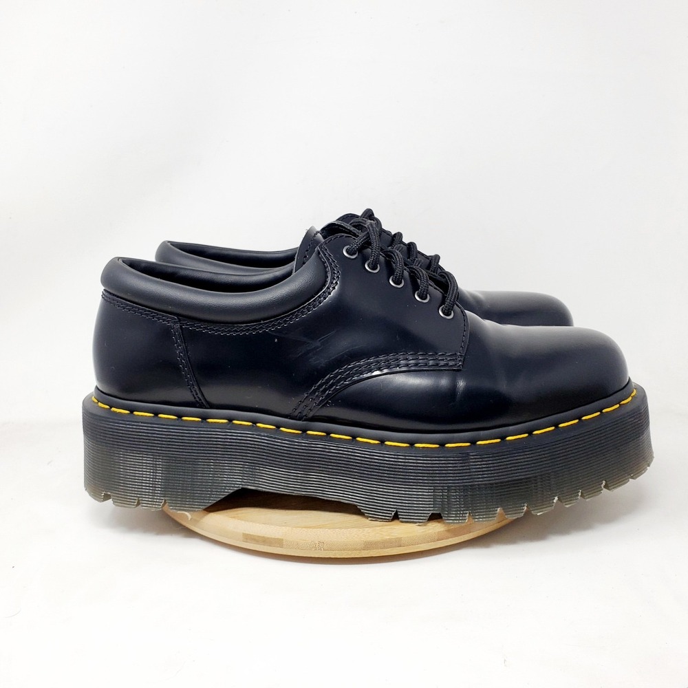 Dr Martens 8053 Quad Shoes Mens 11 Black Platform Punk Grunge Chunky Oxford